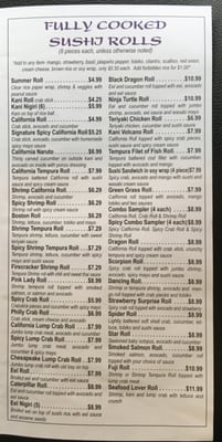 Menu photo 3 Sushi Express Camp Hill, PA