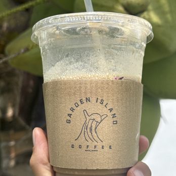 Garden Island Coffee - Iced Dark chocolate latte with coconut milk +CBD - Coffee & Tea Near Me - Kapaa, Hawaii
