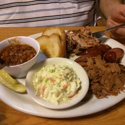 Buck's BBQ and Steakhouse - The 3 meat plate.