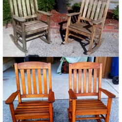 Charleston Finishing and Furniture Repair - Teak Rockers restored with Sikkens Teak Oil.