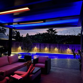 Soltech Patio Covers - Louvered patio with lights and heaters - Patio Coverings Near Me - San Diego, California