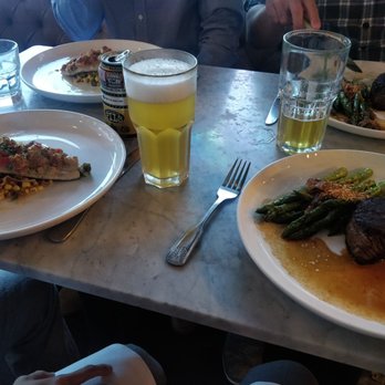 Mignonette - Filet Mignon on the right Idaho trout - New American Near Me - Miami, Florida Mignonette - Filet Mignon on the right Idaho trout - New American Near Me - Miami, Florida