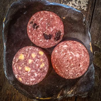 Wisconsin River Meats - cranberry, cheddar and elk summer sausage. love how cheesey the cheese one is - Meat Shops Near Me - Mauston, Wisconsin Wisconsin River Meats - cranberry, cheddar and elk summer sausage. love how cheesey the cheese one is - Meat Shops Near Me - Mauston, Wisconsin