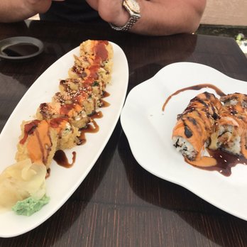 A-Ru Sushi - Druken Tiger Roll (on left) and Crazy Boy Roll (on right) - Sushi Bars Near Me - Buellton, California