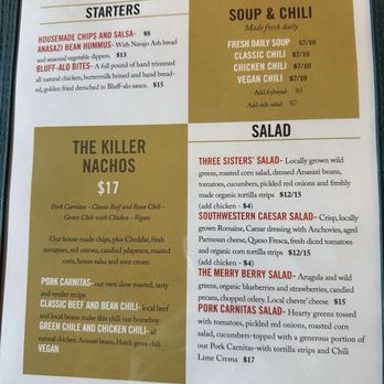 Twin Rocks Cafe - Menu 9/2024 - Cafes Near Me - Bluff, Utah