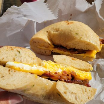 Hot Bagel - Bacon,  egg and cheese in a jalapeño bagel - Bagels Near Me - Alexandria, Virginia