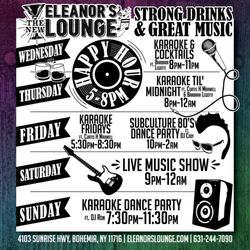 Eleanors Lounge - Our weekly Schedule!