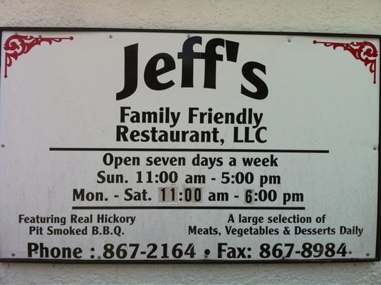 Jeff's Family Friendly Restaurant by null