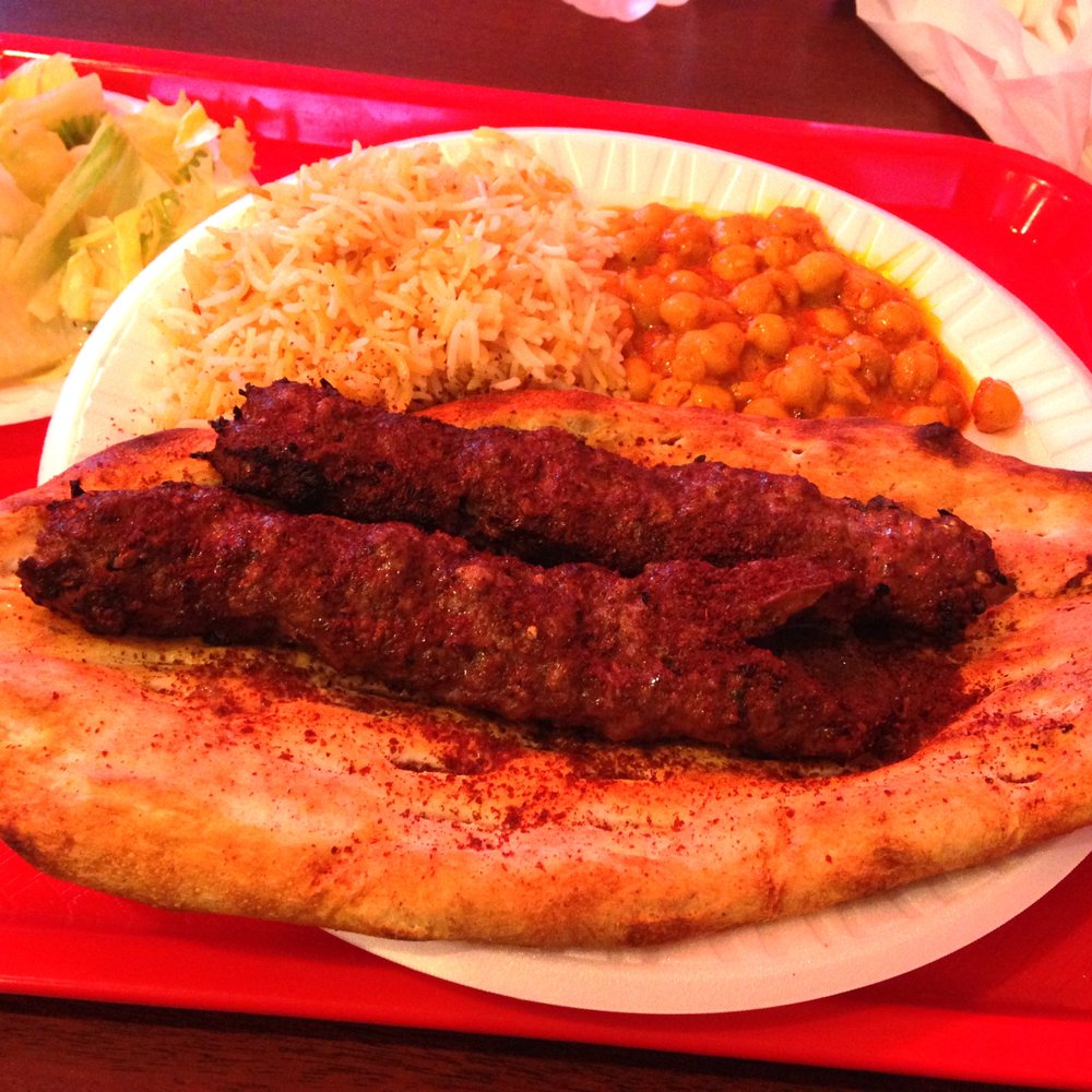 Kabob Corner - Kubideh with rice, chickpeas, naan, and salad - Afghan Near Me - Stafford, Virginia Kabob Corner - Kubideh with rice, chickpeas, naan, and salad - Afghan Near Me - Stafford, Virginia