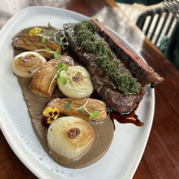 The Sur House - New York strip with chimichurri - New American Near Me - Big Sur, California The Sur House - New York strip with chimichurri - New American Near Me - Big Sur, California