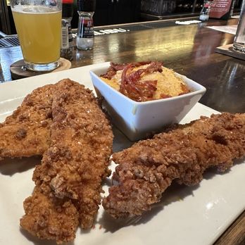 Bricktown Brewery - Fish & Chips.  No chips, but upgraded to bacon macaroni cheese! - Breweries Near Me - Midwest City, Oklahoma