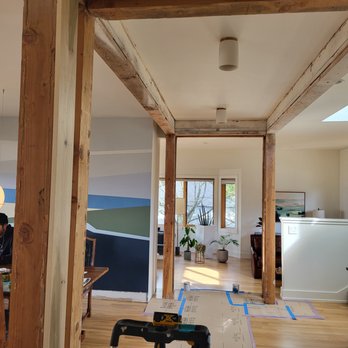 Green State Construction - Before and after of an interior column wrap project. - General Contractors Near Me