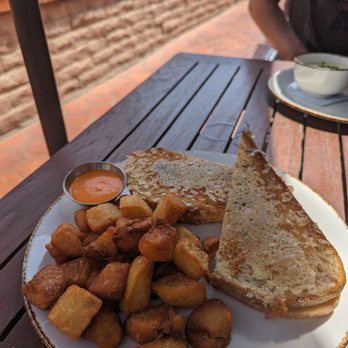 peasants FEAST - Pork belly grilled cheese, side of crispy potatoes - $23 - American Near Me - Solvang, California