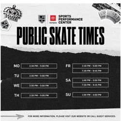 Toyota Sports Performance Center - 2024 public skating schedule
