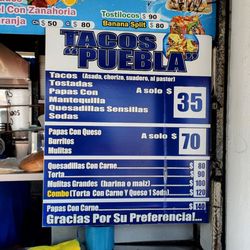 Tacos Puebla - Menu