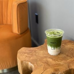 Pear matcha latte
