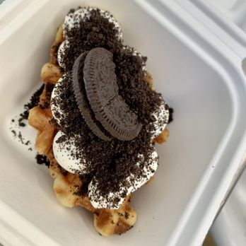 Croffle Haven - a waffle with oreo cookies on top - Desserts Near Me - Centennial, Colorado
