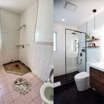 LJ Construct - Before and after of my new bathroom. - General Contractors Near Me
