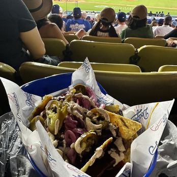Dodger Stadium - Brisket Nachos soooo good but very little meat - Stadiums & Arenas Near Me - Los Angeles, California Dodger Stadium - Brisket Nachos soooo good but very little meat - Stadiums & Arenas Near Me - Los Angeles, California