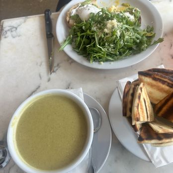 Olive & Thyme - Vegan broccoli soul with pita and poached egg toast (half eaten, camera did not eat first). Yum! - Sandwiches Near Me - Toluca Lake, California Olive & Thyme - Vegan broccoli soul with pita and poached egg toast (half eaten, camera did not eat first). Yum! - Sandwiches Near Me - Toluca Lake, California