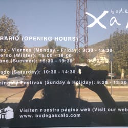 Bodegas Xaló - Horario