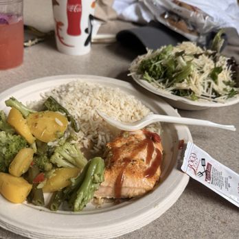 Discovery Cove - My gluten free lunch. It is all you can eat. I love the salmon - Amusement Parks Near Me - Orlando, Florida