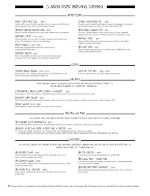 Menu photo 5 Clarion River Brewing Company Clarion, PA Menu photo 5 Clarion River Brewing Company Clarion, PA