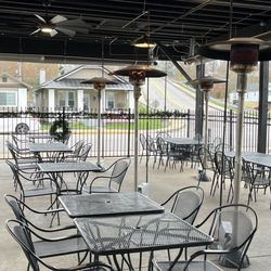 Stay warm while sipping your cookies and cider under the space heaters! Lovely and warm!