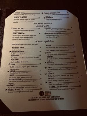 Menu photo 1 Verace Italian Restaurant Oakville, ON Menu photo 1 Verace Italian Restaurant Oakville, ON