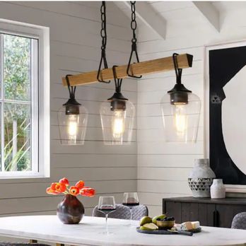 BidClover - Uolfin Transitional Black Dining Room Island Chandelier, 25 in. 3-Light Farmhouse Faux Wood Pendant Hanging light for Bedroom. - Auction Houses Near Me - Charlotte, North Carolina BidClover - Uolfin Transitional Black Dining Room Island Chandelier, 25 in. 3-Light Farmhouse Faux Wood Pendant Hanging light for Bedroom. - Auction Houses Near Me - Charlotte, North Carolina