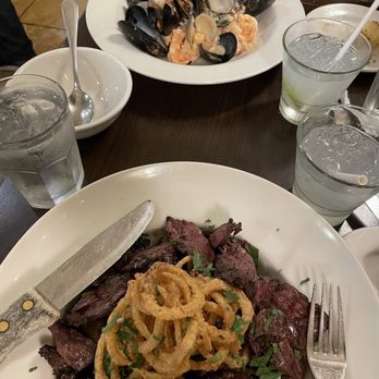 Barefoot Cafe - Risotto with lots of seafood and the other Hangar Steak Salad! - Bars Near Me - Fairfax, California