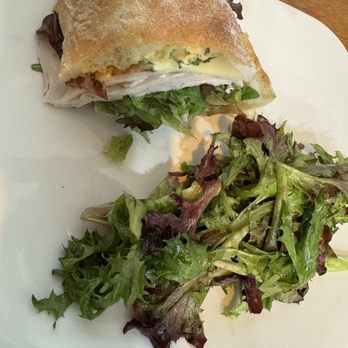 Cafe Bernardo - Turkey, bacon and avocado on ciabatta so good. Mixed green salad. - Burgers Near Me - Sacramento, California Cafe Bernardo - Turkey, bacon and avocado on ciabatta so good. Mixed green salad. - Burgers Near Me - Sacramento, California