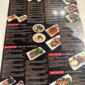 Monster Thai - menu side 1 - Thai Near Me - Sherman Oaks, California Monster Thai - menu side 1 - Thai Near Me - Sherman Oaks, California