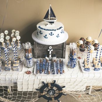 Ruby Bakery - My son's Nautical Theme birthday cake. I got the boat topper from amazon. The cake looked and tasted great! - Bakeries Near Me - Los Angeles, California