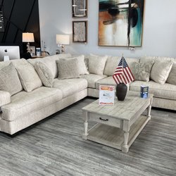 Beige sectional couch