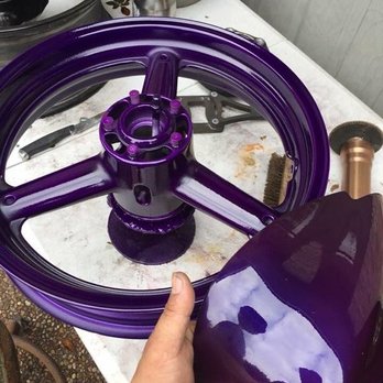 Allstar Powersports - Matching rim and gas tank powder coating - Motorcycle Repair Near Me - Houston, Texas