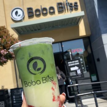 Boba Bliss - Matcha Strawberry Milk Tea - Bubble Tea Near Me - Dublin, California