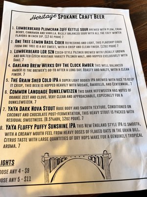 Menu photo 5 Heritage Bar & Kitchen Spokane, WA Menu photo 5 Heritage Bar & Kitchen Spokane, WA