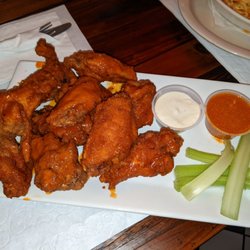 Rustic Inn - Breaded buffalo wings w extra sauce and blue cheese