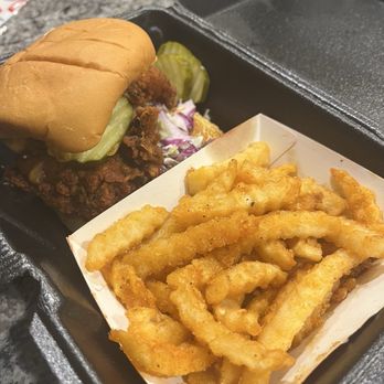 Dave's Hot Chicken - Single Slider w/ fries - Chicken Shop Near Me - Las Vegas, Nevada Dave's Hot Chicken - Single Slider w/ fries - Chicken Shop Near Me - Las Vegas, Nevada