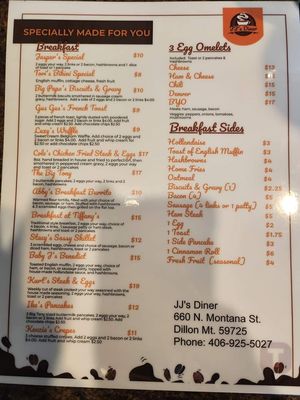 Menu photo 3 JJ’s Diner Dillon, MT