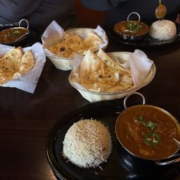 chicken Tikka Masala (GF), Garlic Naan, white rice.