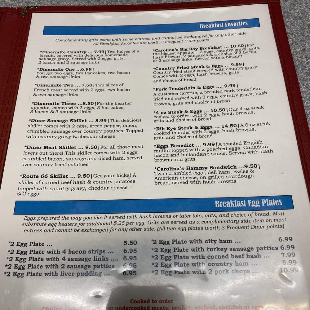 Carolina's Diner - Menu - Diners Near Me - Greensboro, North Carolina