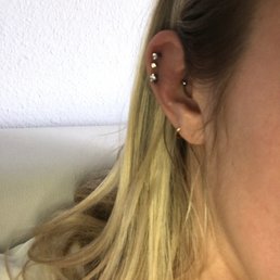The daith, and the top and bottom (out of the 3) helix piercings are the ones from Bloom. I had the middle helix piercing already.