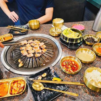 Seoul N Spirits BBQ - They cook for you, and their utensils are all gold. Fancy shmancy but so skimpy on banchans. - Korean Near Me - Irvine, California Seoul N Spirits BBQ - They cook for you, and their utensils are all gold. Fancy shmancy but so skimpy on banchans. - Korean Near Me - Irvine, California