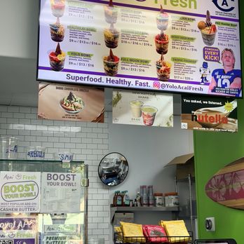 Acai Fresh - Menu / Cashier Area - Acai Bowls Near Me - Davis, California