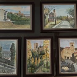 The 5 paintings that will eventually hang like this in the "Segovia Room."