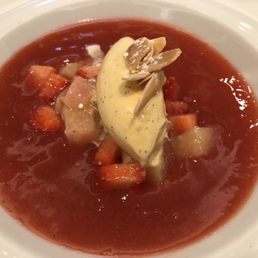 Poached peach dessert