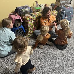Showing a snuggly animal as well