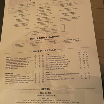Bottiglia - Cocktail menu. - Italian Near Me - Henderson, Nevada
